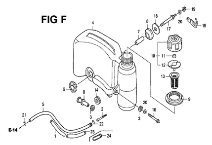 Fig-8 Diagram and Parts List for GXV160H2 Type A1SA Honda Engine