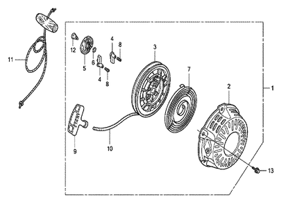 Fig-0 Diagram and Parts List for GX120K1 Type QX2 Honda Engine