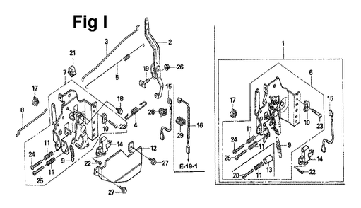 Fig-10 Diagram and Parts List for GXV160H2 Type T1AH Honda Engine