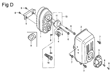 Fig-4 Diagram and Parts List for GC135 Type WXJ Honda Engine