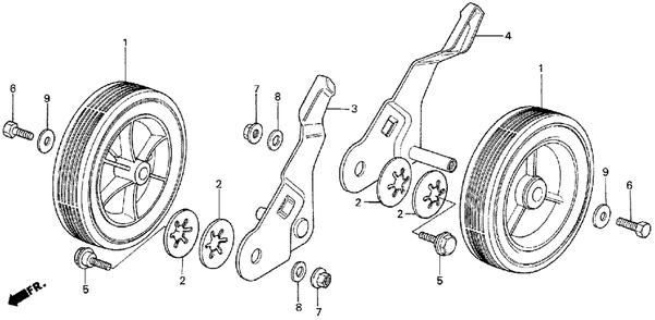 Part Location Diagram of 42930-959-000 Honda Arm, R. Rr. Adjusting (Not Available)