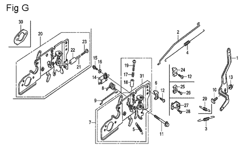 Fig-7 Diagram and Parts List for GCV160 Type N2 Honda Engine