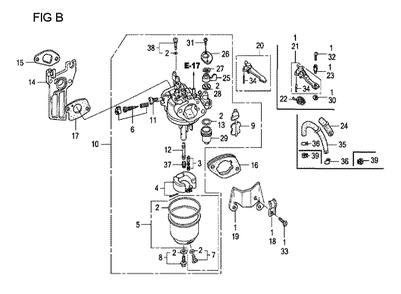 Fig-8 Diagram and Parts List for GX160U1 Type TCS2 Honda Engine