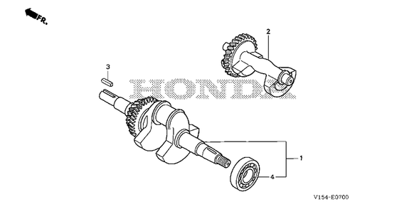 Crankshaft Diagram and Parts List for HSM1336IK2 (Type  ATDR)(SBCJ-5500001 - 5509999) Honda Snow Blower