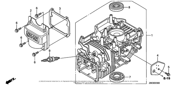 Cylinder Barrel Diagram and Parts List for GSV190LA (typeGBH)(GJACA-1035731) Honda Engine