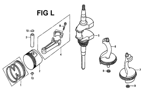 Fig-1 Diagram and Parts List for GXV340K2 Type DN Honda Engine
