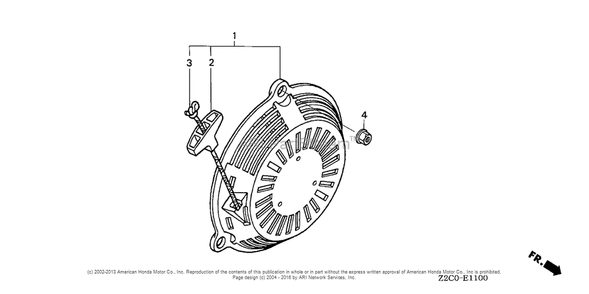 Recoil Starter Diagram and Parts List for GS190LA (typeQHAF)(GCACA-1000001) Honda Engine