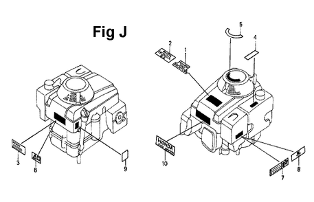 Fig-7 Diagram and Parts List for GXV270 Type DN Honda Engine