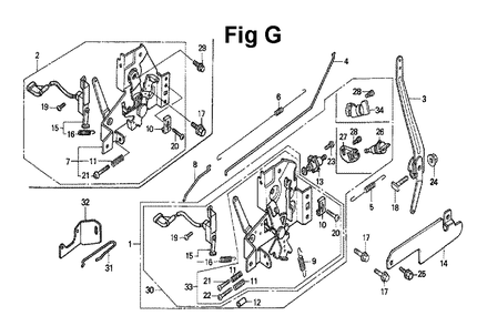 Fig-4 Diagram and Parts List for GXV140 Type N1H Honda Engine