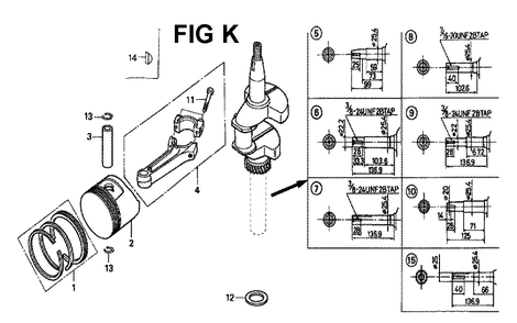 Fig-6 Diagram and Parts List for GXV160K1 Type N1C Honda Engine