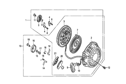 Fig-0 Diagram and Parts List for GX120T1 Type VEX Honda Engine