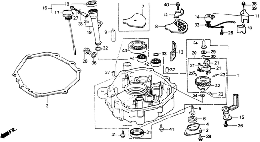 Oil Pan Diagram and Parts List for HT-R3009K1 (Type  SA)(MA1T-5100001 - 9999999) Honda Lawn Mower