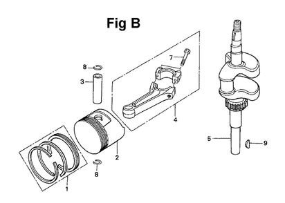 Fig-6 Diagram and Parts List for GXV120 Type A1LA Honda Engine