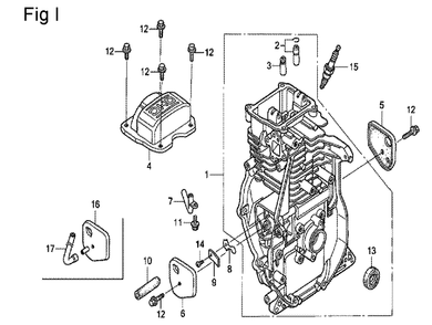 Fig-9 Diagram and Parts List for GX100U Type KRB Honda Engine