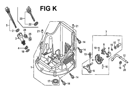 Fig-11 Diagram and Parts List for GCV190LA Type G5AP Honda Engine