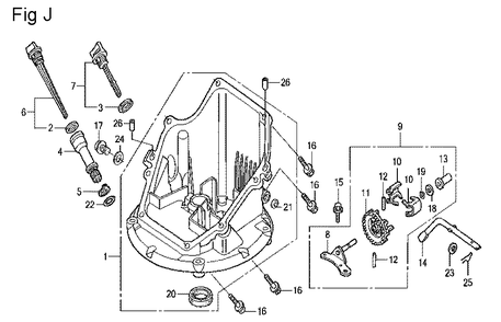 Fig-10 Diagram and Parts List for GCV160LA Type N7S1 Honda Engine
