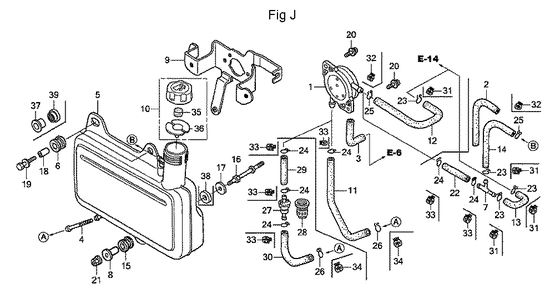Fig-10 Diagram and Parts List for GC160A Type MEA2 Honda Engine