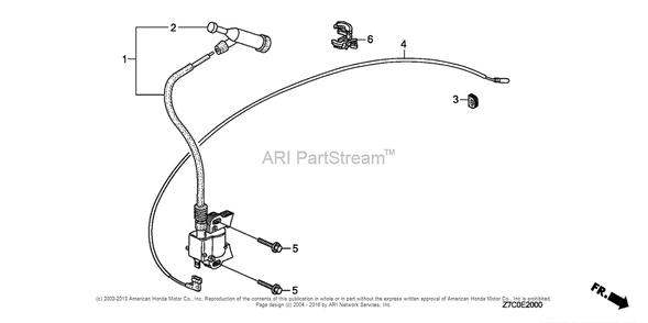 Ignition Coil Diagram and Parts List for GX270UH (typeQXC9)(GCAGH-0000001) Honda Engine