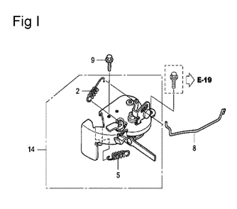 Fig-9 Diagram and Parts List for GCV190A Type R3A Honda Engine
