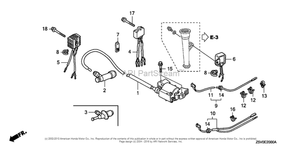 Ignition Coil Diagram and Parts List for GXV390RT1 (typeDCST)(GJADT-1000001) Honda Engine