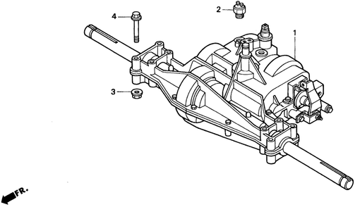Transmission Case Diagram and Parts List for H1011R (Type  SA)(MZAW-6000001 - 6100000) Honda Lawn Mower