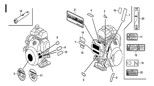 Fig-9 Diagram and Parts List for GX100 Type VA2 Honda Engine