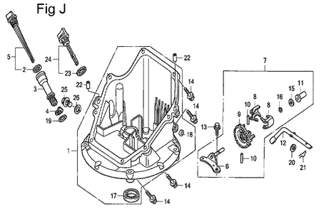 Fig-10 Diagram and Parts List for GCV135 Type A2R Honda Engine