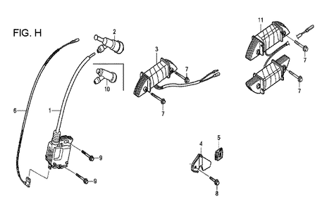 Fig-8 Diagram and Parts List for GX120T1 Type QX Honda Engine