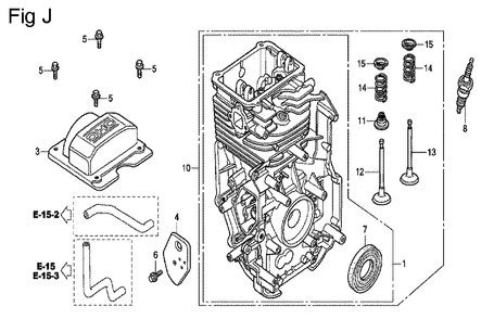 Fig-10 Diagram and Parts List for GC160 Type QHEB Honda Engine