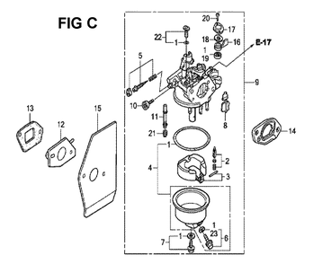Fig-2 Diagram and Parts List for GXV160H2 Type N4N5 Honda Engine