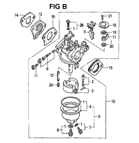 Fig-10 Diagram and Parts List for GXV140 Type N1GA Honda Engine