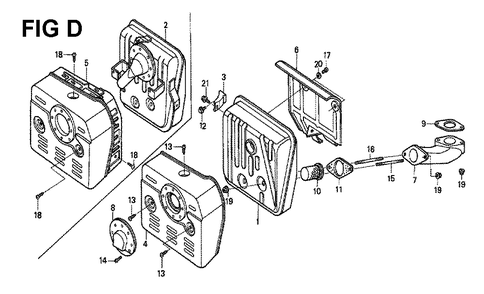 Fig-11 Diagram and Parts List for GXV340K1 Type DN Honda Engine