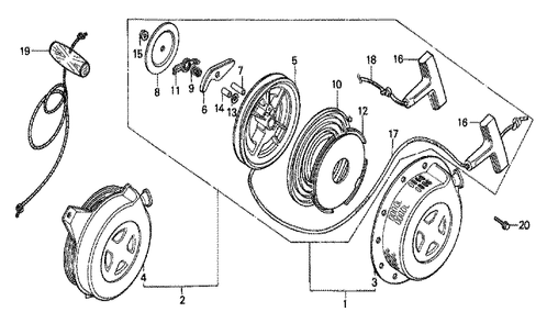 Fig-0 Diagram and Parts List for GX140 Type QA Honda Engine