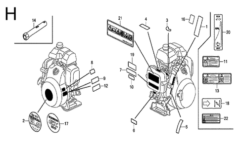 Fig-8 Diagram and Parts List for GX100 Type SA2 Honda Engine