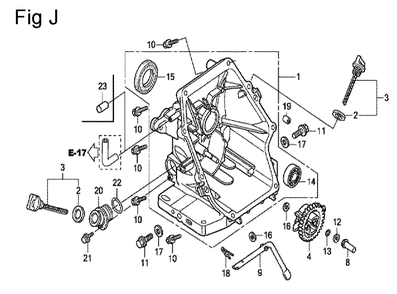 Fig-10 Diagram and Parts List for GC160 Type QHE4 Honda Engine