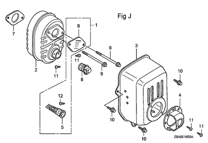 Fig-10 Diagram and Parts List for GC160LA Type QHA Honda Engine