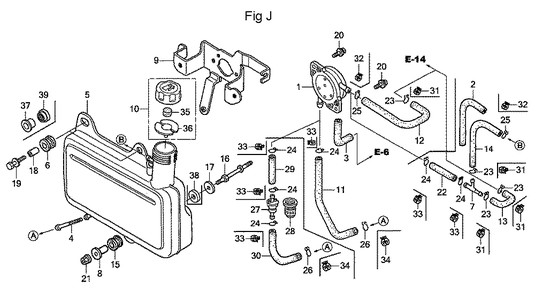 Fig-10 Diagram and Parts List for GC160A Type QEA2 Honda Engine
