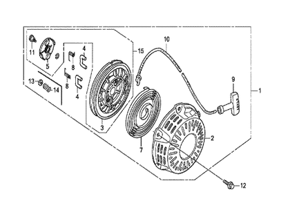 Fig-0 Diagram and Parts List for GX160H1 Type QEBR Honda Engine