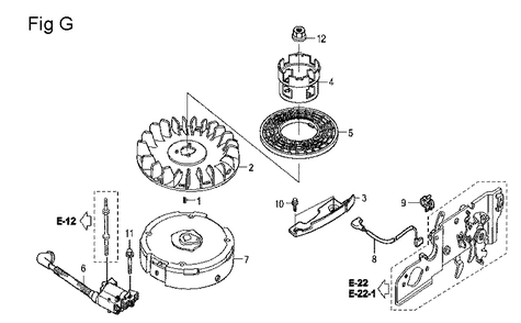 Fig-7 Diagram and Parts List for GCV160LA Type N5R Honda Engine