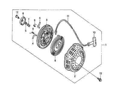 Fig-0 Diagram and Parts List for GX120K1 Type HT2 Honda Engine