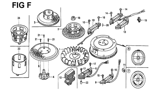 Fig-10 Diagram and Parts List for GXV340K1 Type DN Honda Engine