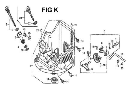 Fig-11 Diagram and Parts List for GCV190LA Type G5B Honda Engine