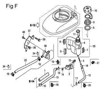 Fig-6 Diagram and Parts List for GCV190LA Type S3A Honda Engine