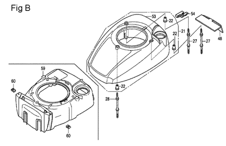 Fig-2 Diagram and Parts List for GCV160LA0 Type SBT Honda Engine