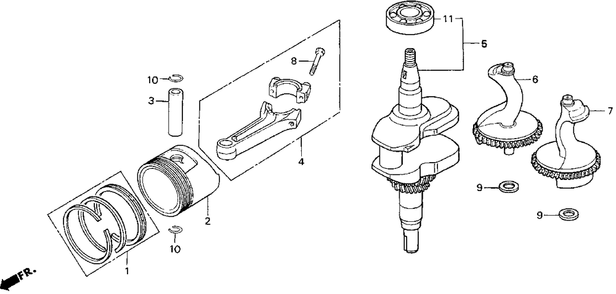 Part Location Diagram of 13200-ZE9-010 Honda Rod Assembly, Connecting