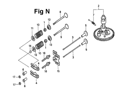 Fig-6 Diagram and Parts List for GXV340 Type DN Honda Engine