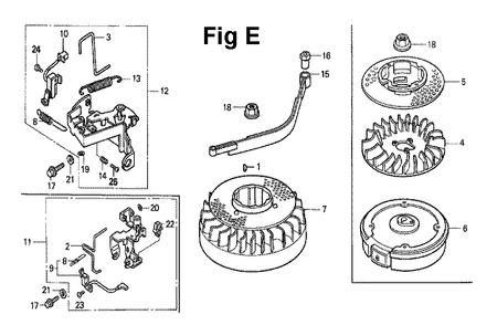 Fig-11 Diagram and Parts List for GXV140 Type N1S Honda Engine