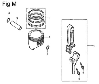 Fig-13 Diagram and Parts List for GC135 Type VXP4 Honda Engine