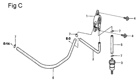 Fig-3 Diagram and Parts List for GCV530 Type QEA Honda Engine