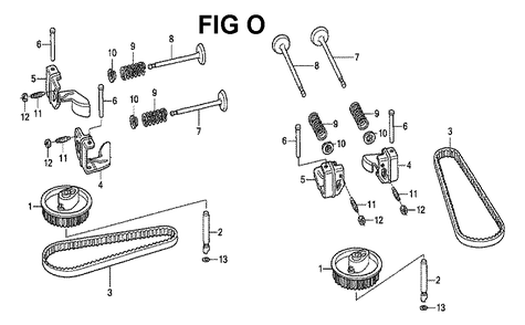 Fig-15 Diagram and Parts List for GXV530 Type SXE2 Honda Engine